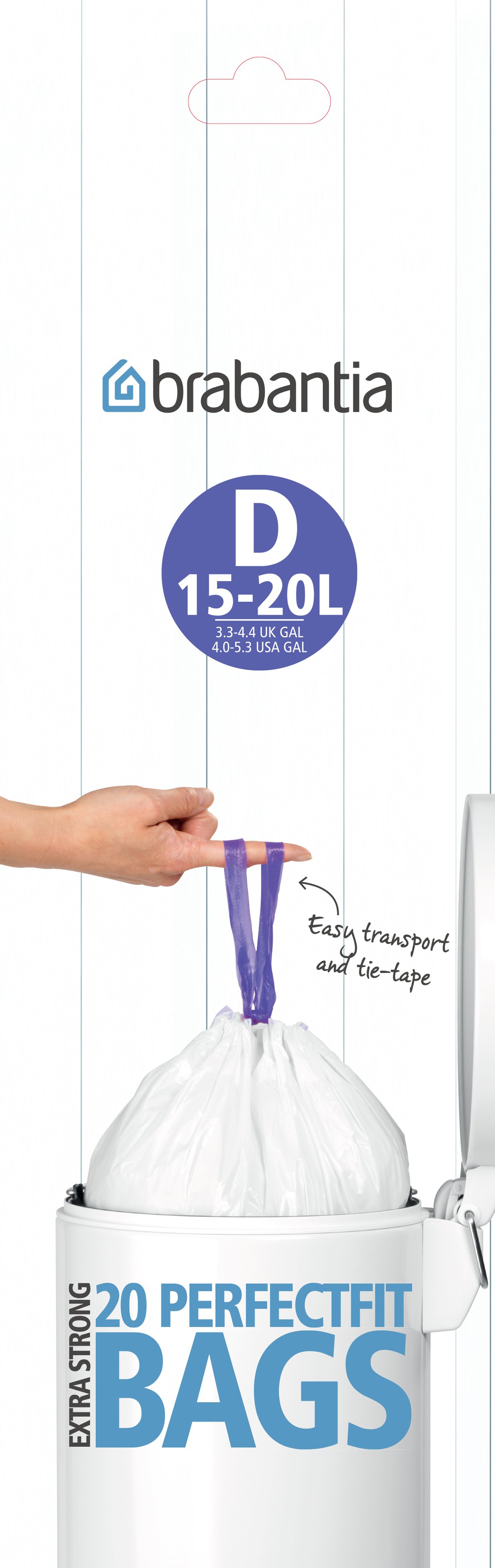 Brabantia Waste Bags D 15 L 20 bags/roll 15 L | Scandinavian Design | Pedal bins | White