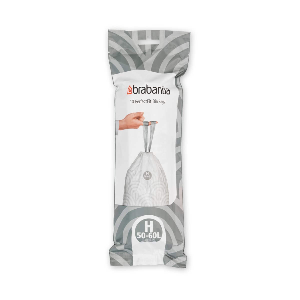 Brabantia Waste Bags H 10 bags/roll 50-60 L | Scandinavian Design | Pedal bins | White