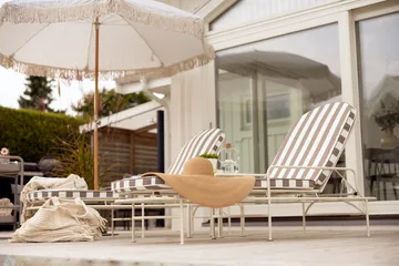 Arts daybed 196x96 cm - Soft White-beige stripes - Brafab