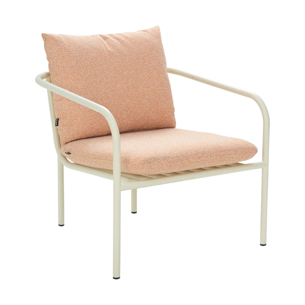 Bendt armchair, White-teddy orange Brafab