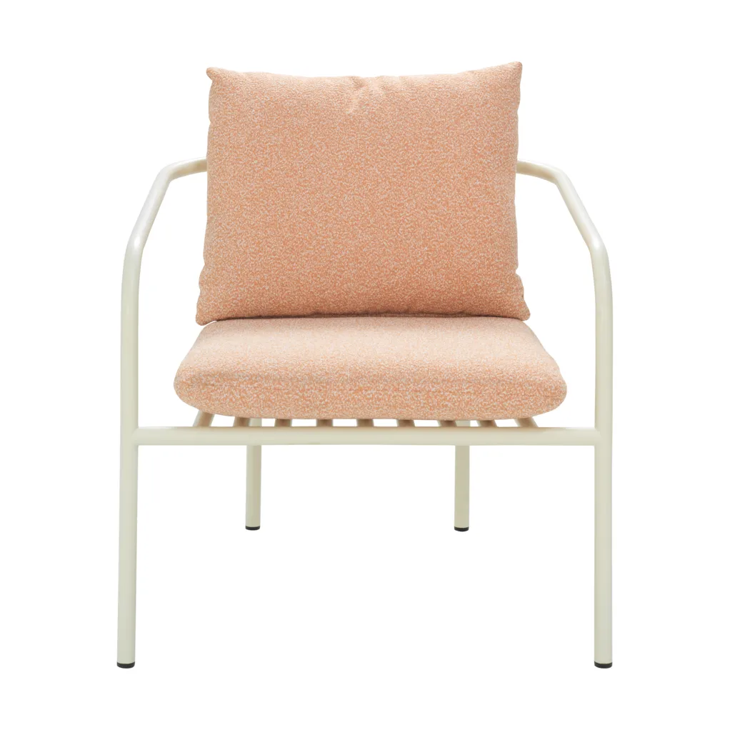 Bendt armchair, White-teddy orange Brafab