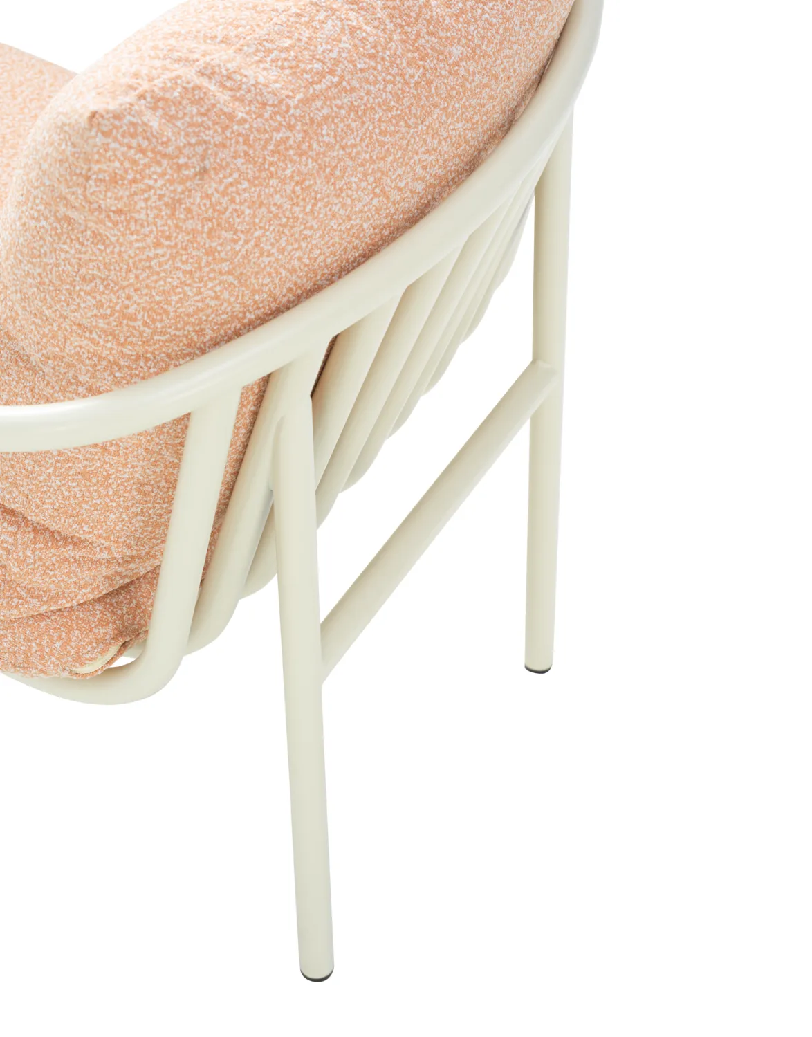 Bendt armchair, White-teddy orange Brafab