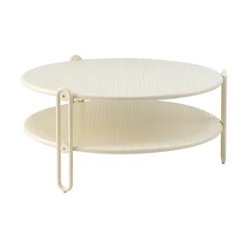 Blixt coffee table - Pearl white, Ø85 cm - Brafab