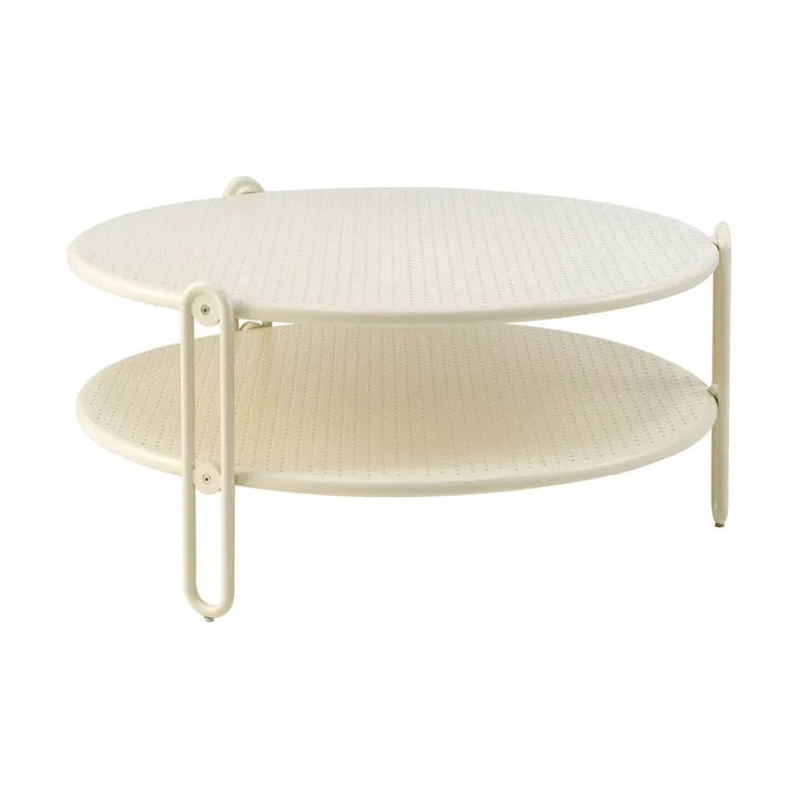 Blixt coffee table - Pearl white, Ø85 cm - Brafab