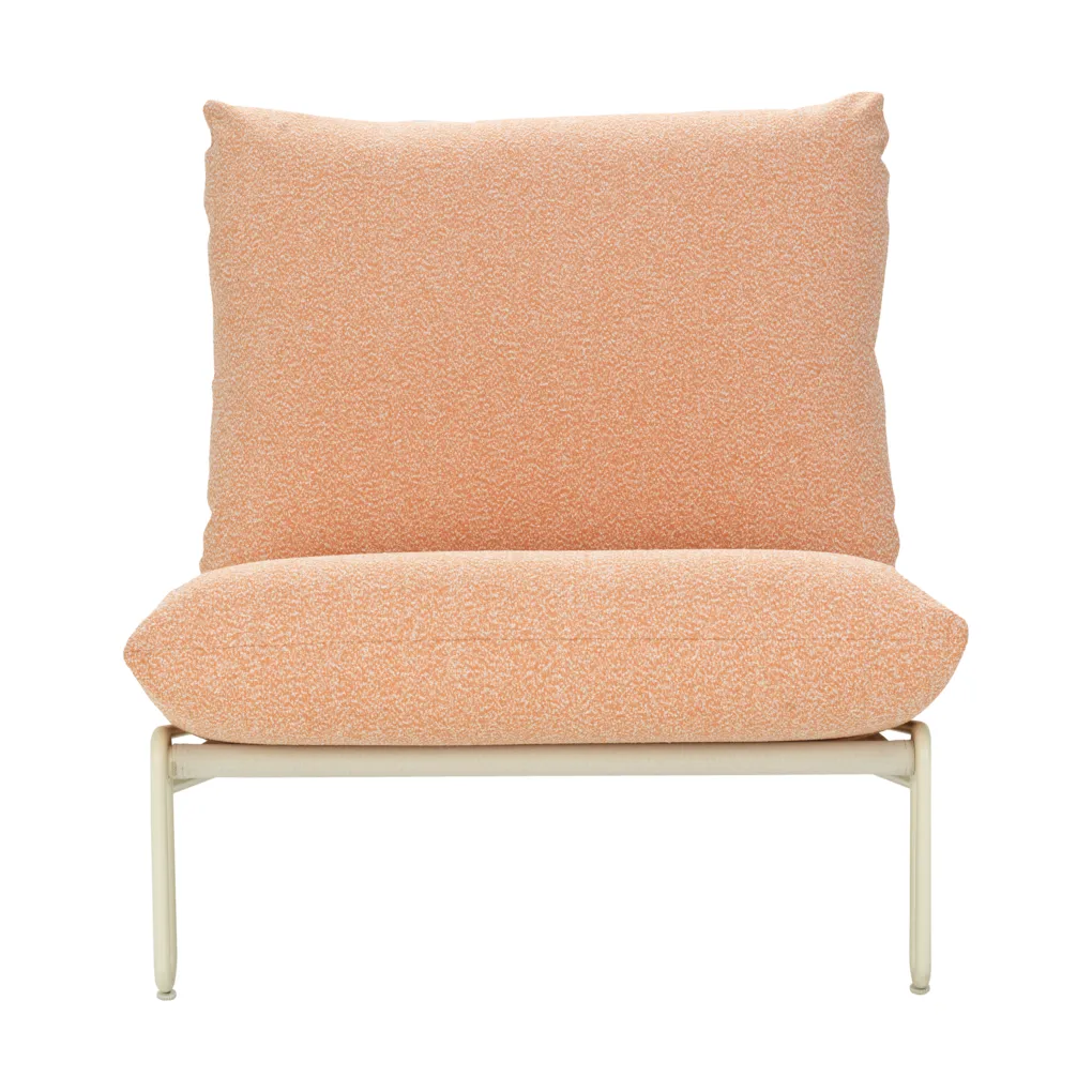 Blixt lounge armchair, Pearl white-teddy orange Brafab