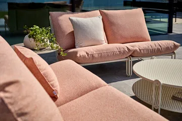 Blixt lounge armchair - Pearl white-teddy orange - Brafab