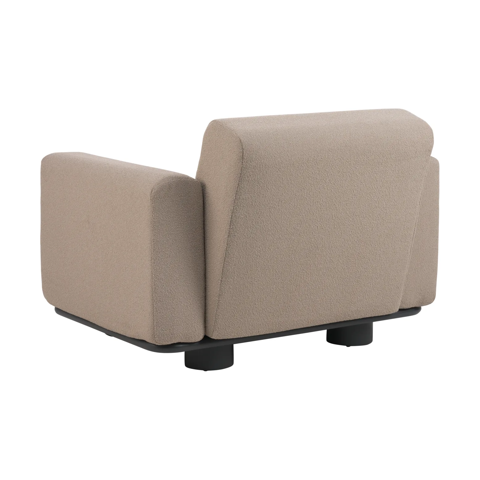 Bolster armchair, Anthracite-teddy beige Brafab