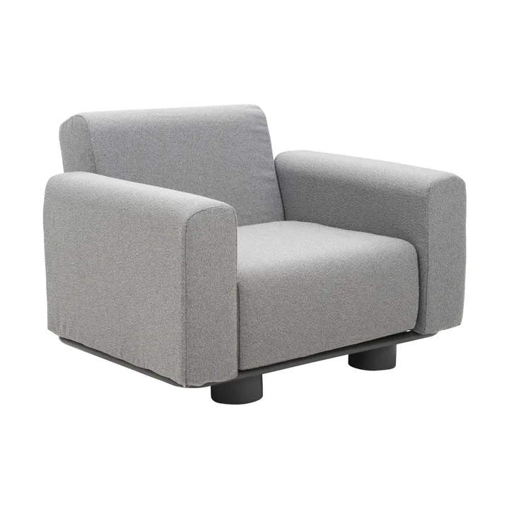 Bolster armchair - Anthracite-teddy grey - Brafab