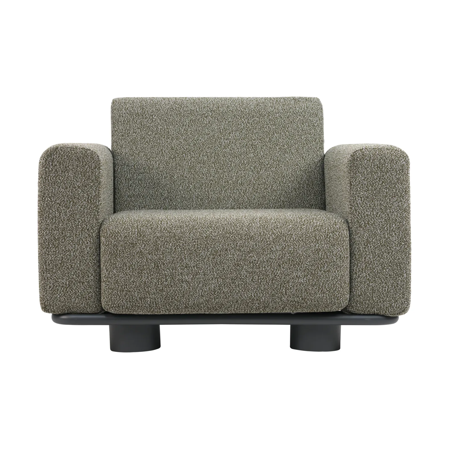 Bolster armchair, Anthracite-teddy verde Brafab