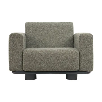 Bolster armchair - Anthracite-teddy verde - Brafab