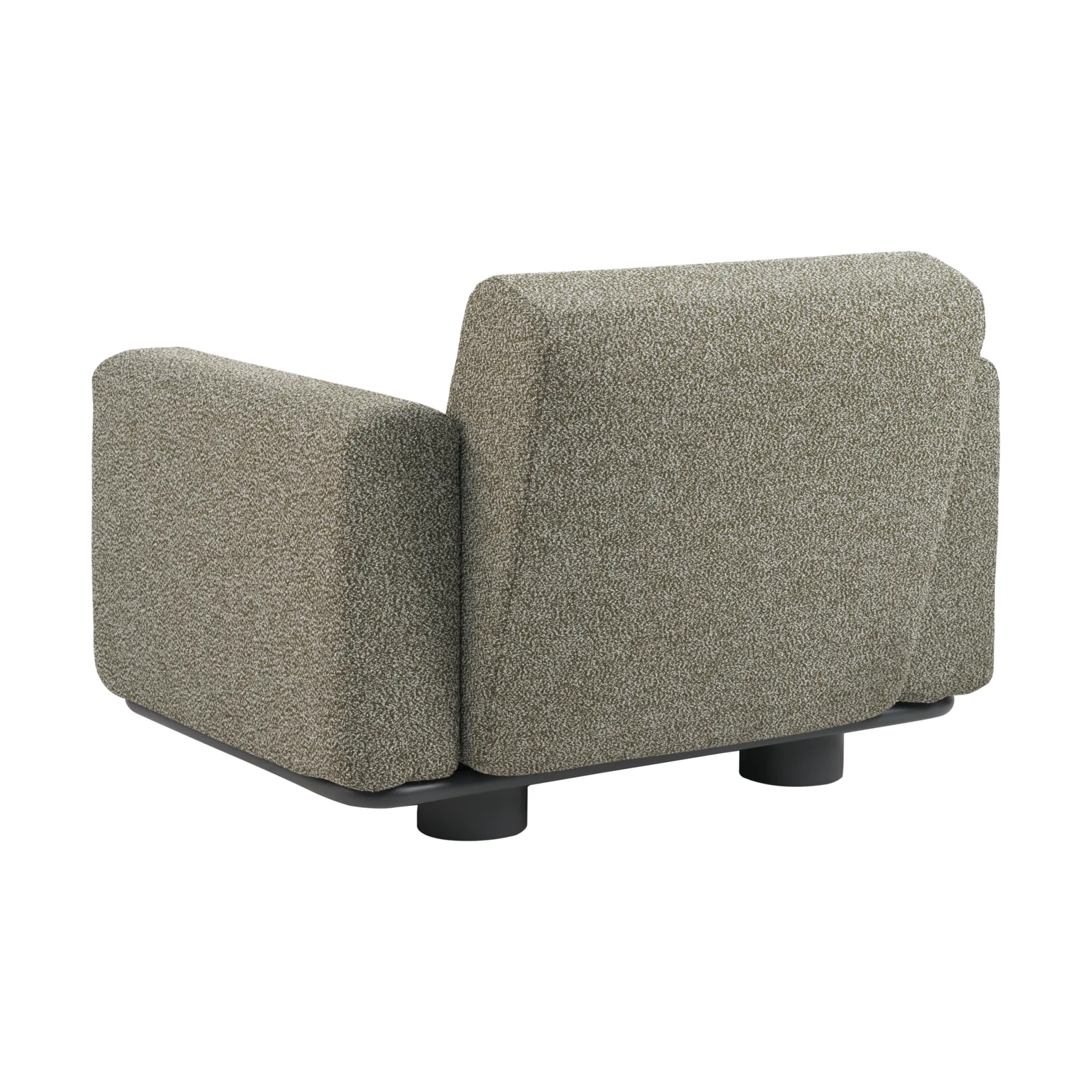 Bolster armchair, Anthracite-teddy verde Brafab