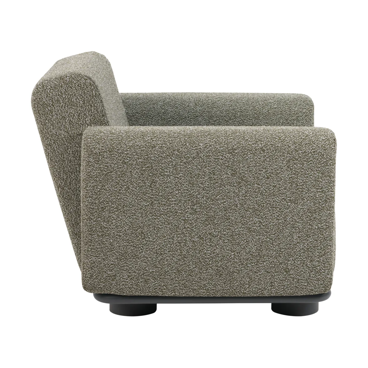 Bolster armchair, Anthracite-teddy verde Brafab