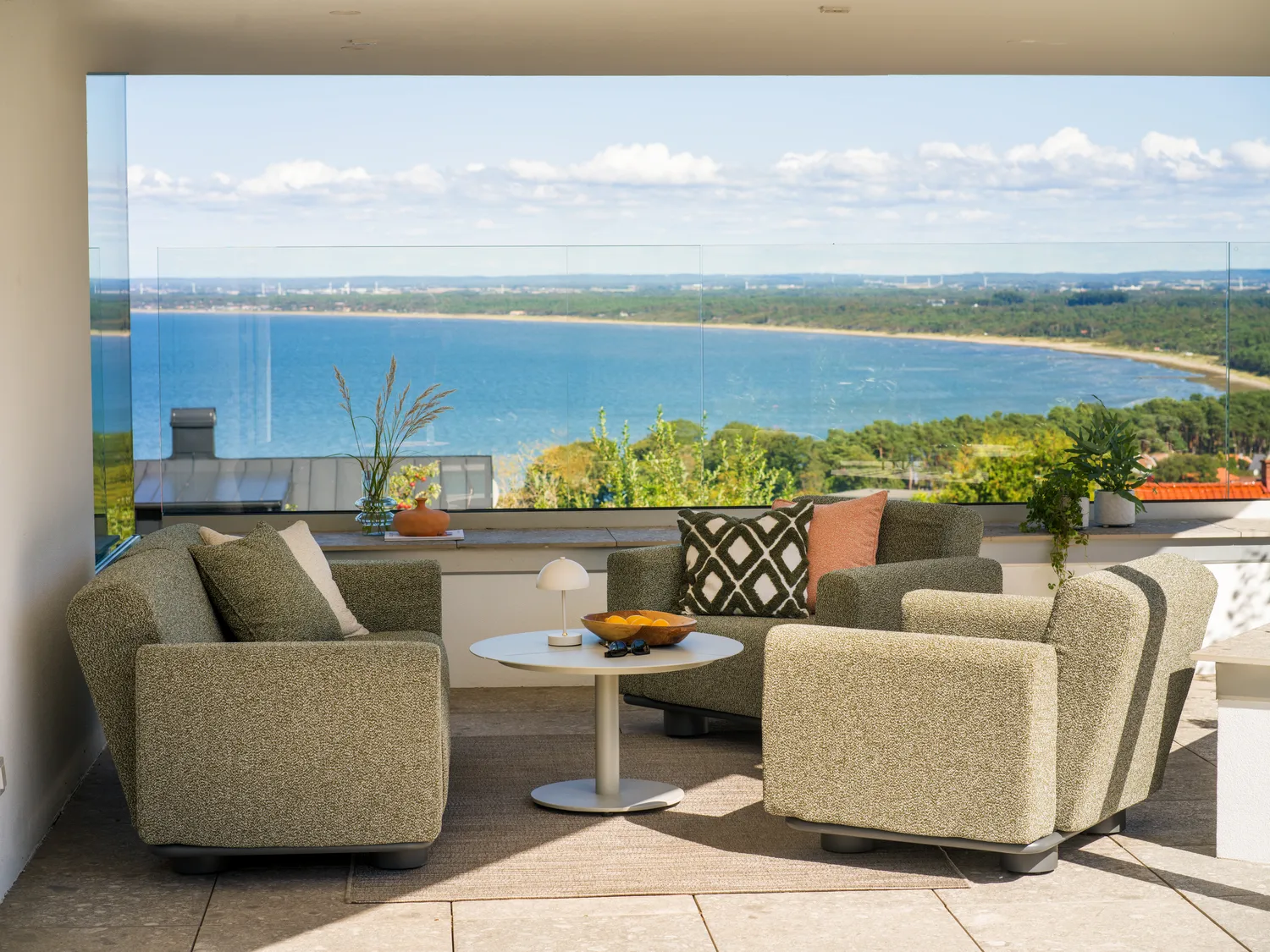 Bolster armchair, Anthracite-teddy verde Brafab