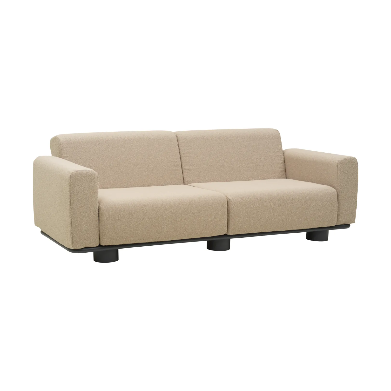 Bolster sofa, Anthracite-teddy beige, 2.5-seater Brafab