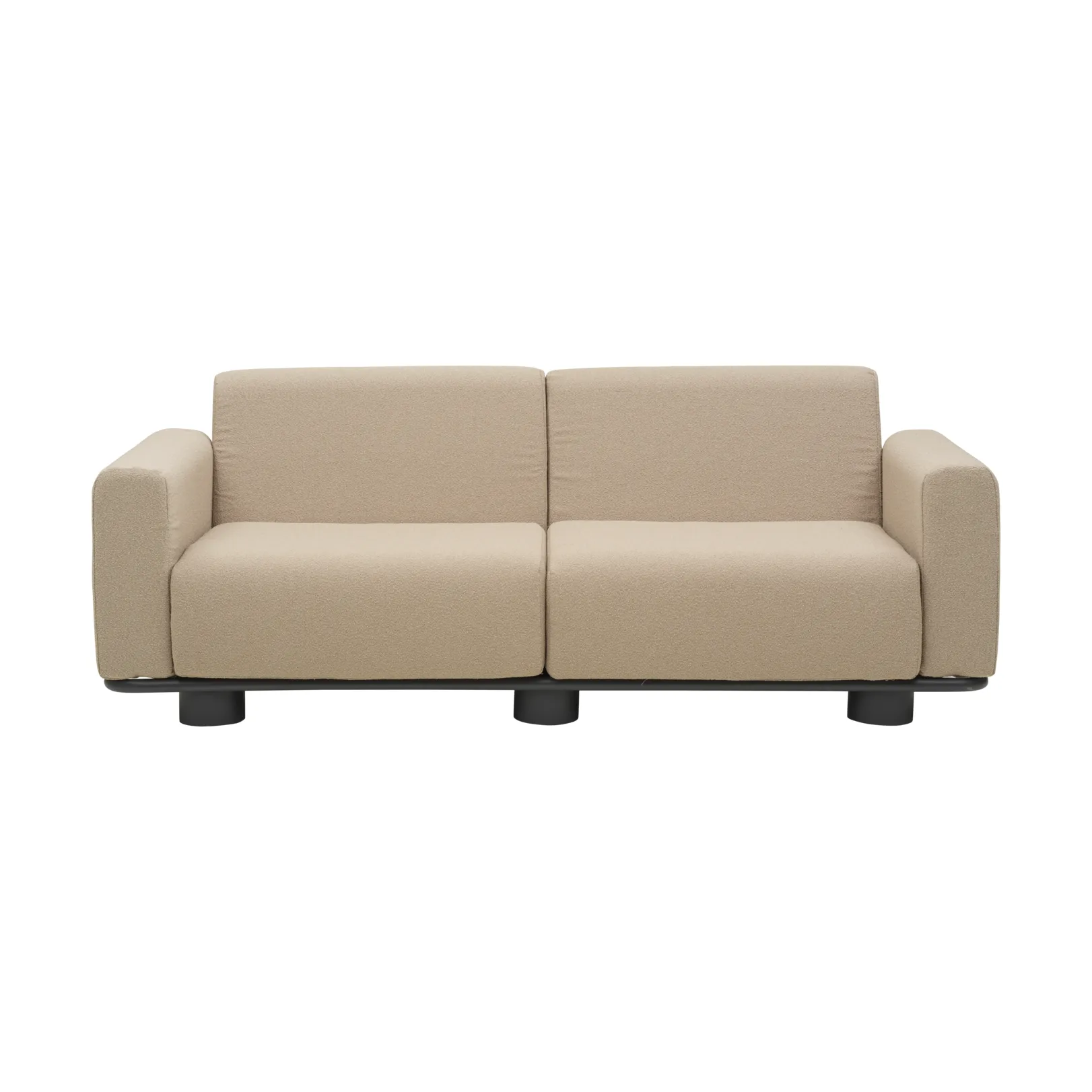 Bolster sofa, Anthracite-teddy beige, 2.5-seater Brafab