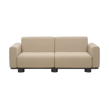Bolster sofa - Anthracite-teddy beige, 2.5-seater - Brafab