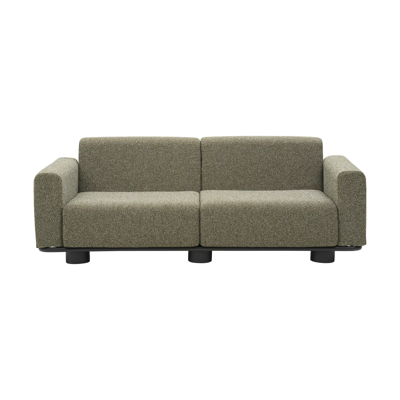 Bolster sofa, Anthracite-teddy verde, 2.5-seater Brafab
