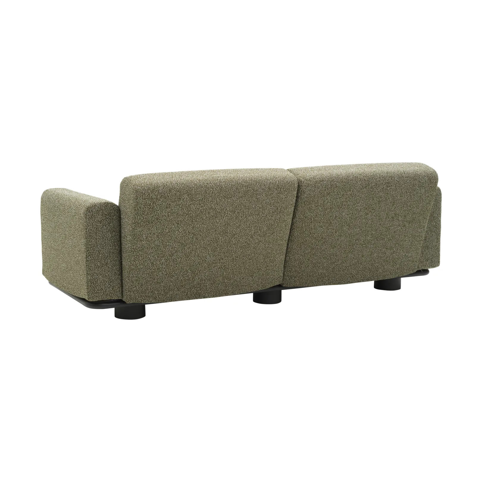 Bolster sofa, Anthracite-teddy verde, 2.5-seater Brafab