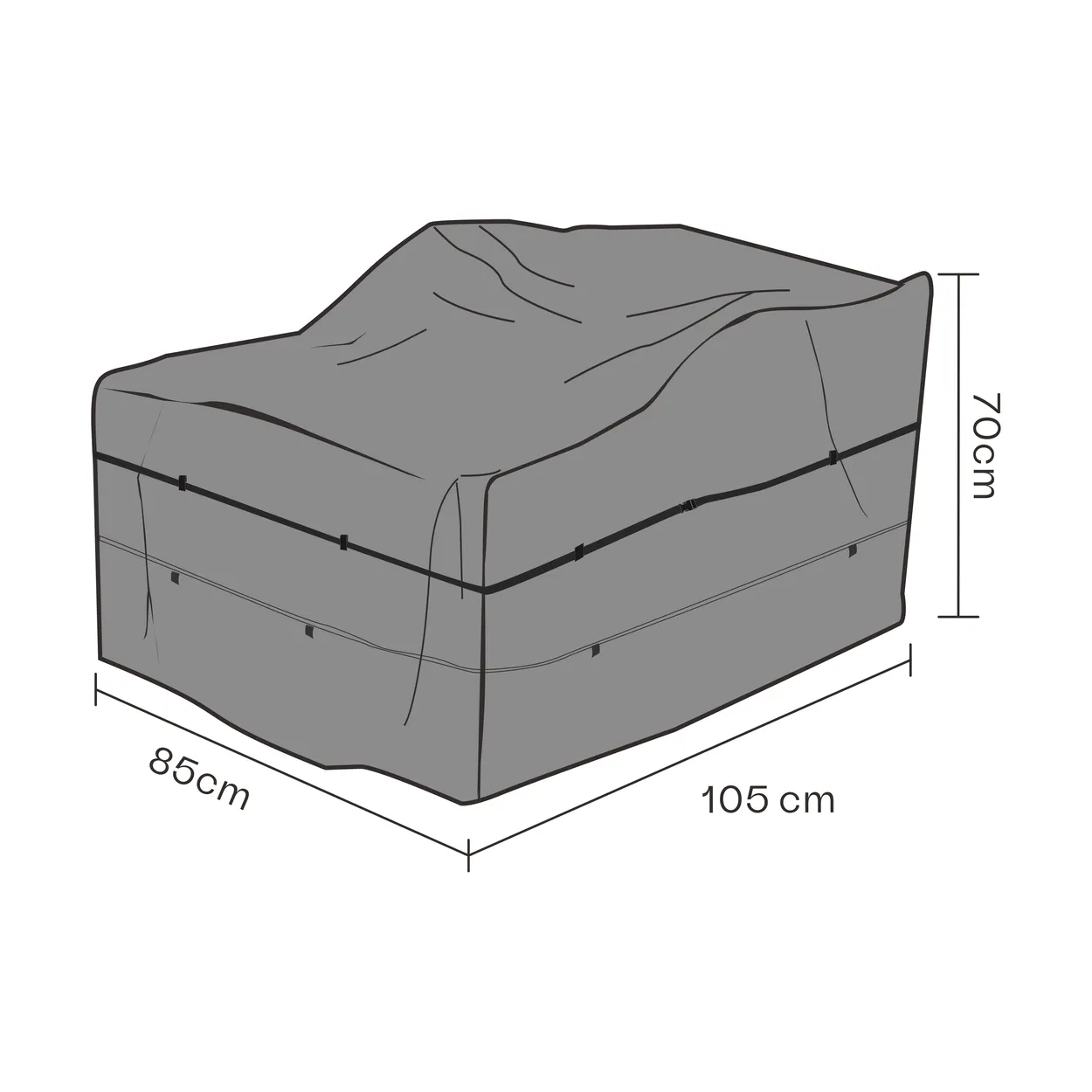 Brafab furniture cover armchair Black 85 cm | Scandinavian Design | Black