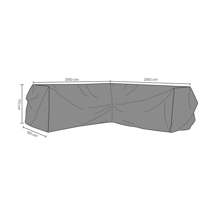 Brafab furniture cover corner sofa - Black 260 cm - Brafab