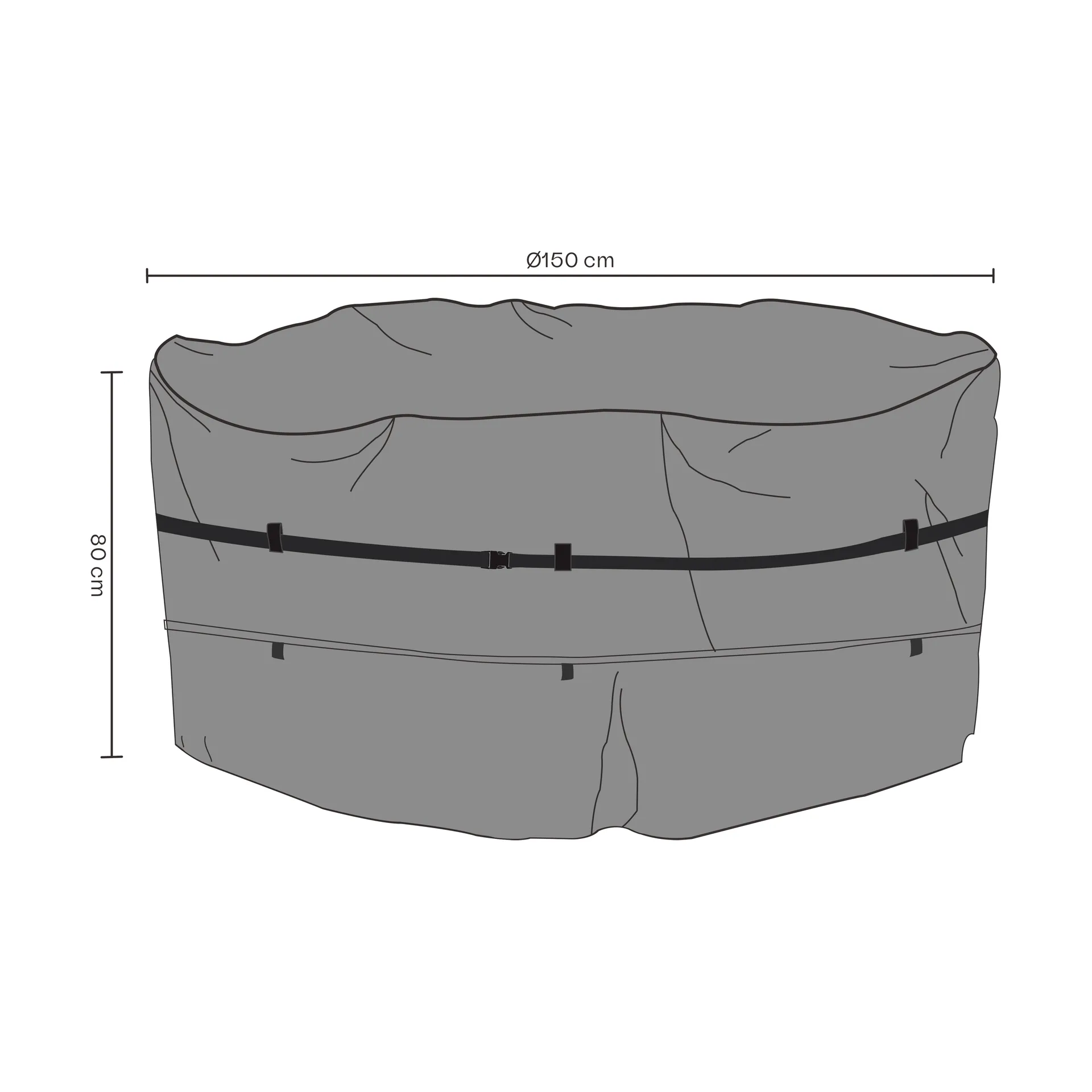 Brafab furniture cover dining group, Black 150x80 cm Brafab