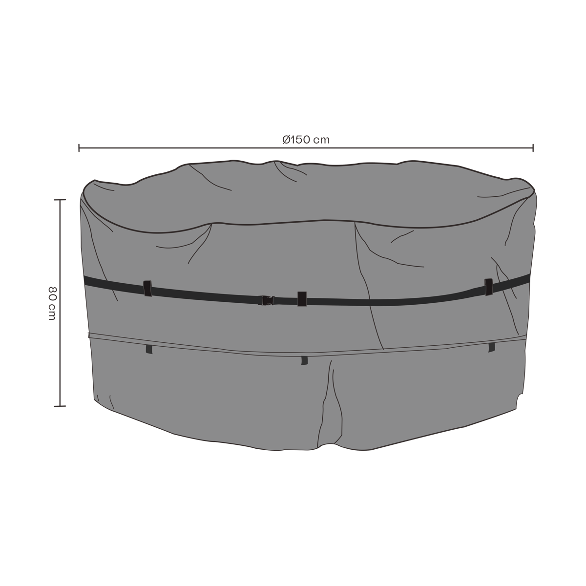 Brafab furniture cover dining group Black 150x80 cm
