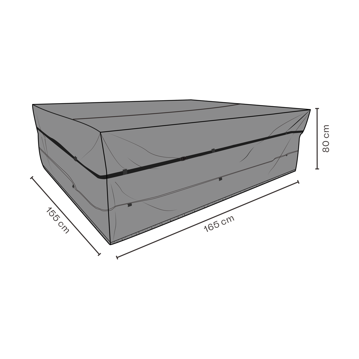 Brafab furniture cover dining group Black 165x155 cm