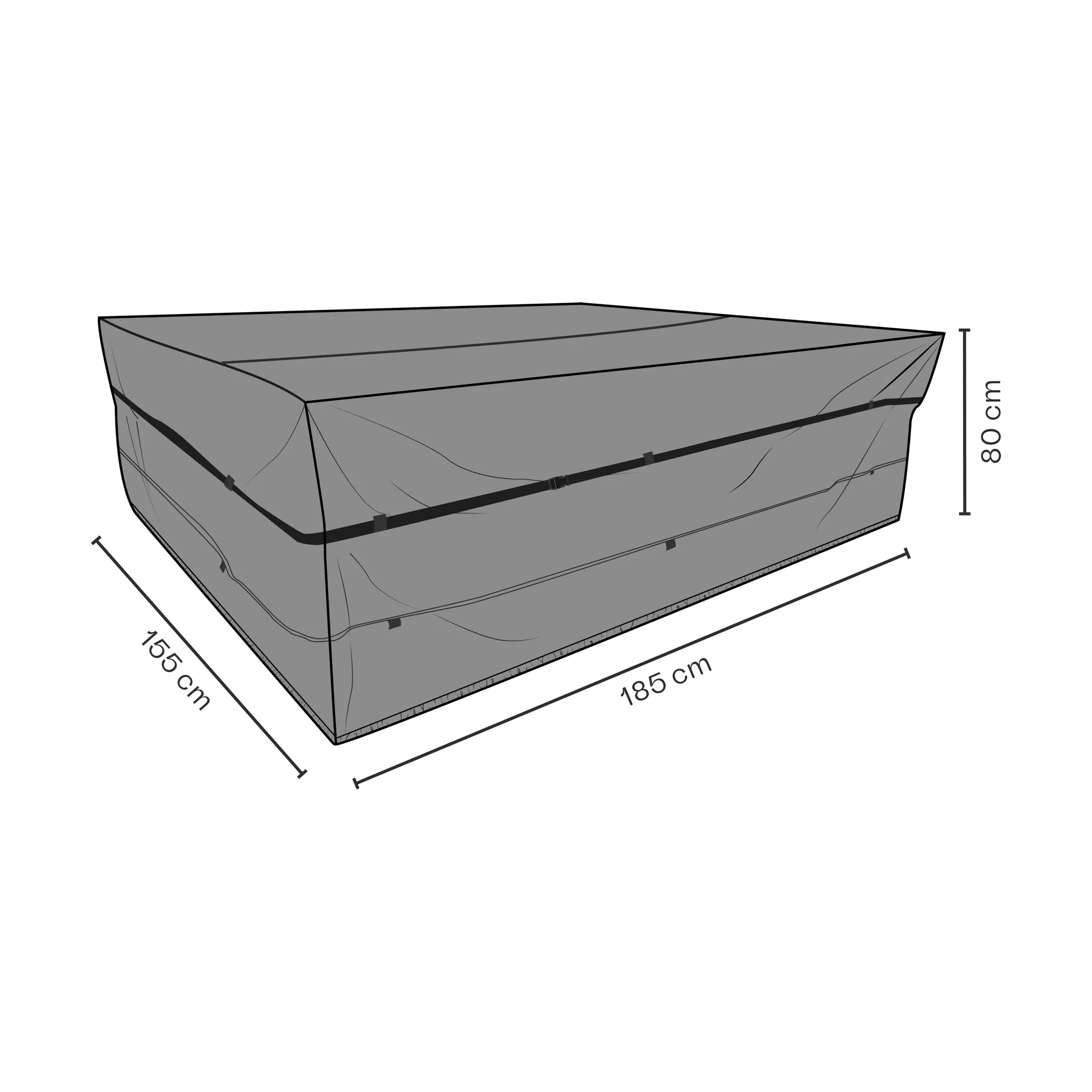 Brafab furniture cover dining group, Black 185x155 cm Brafab