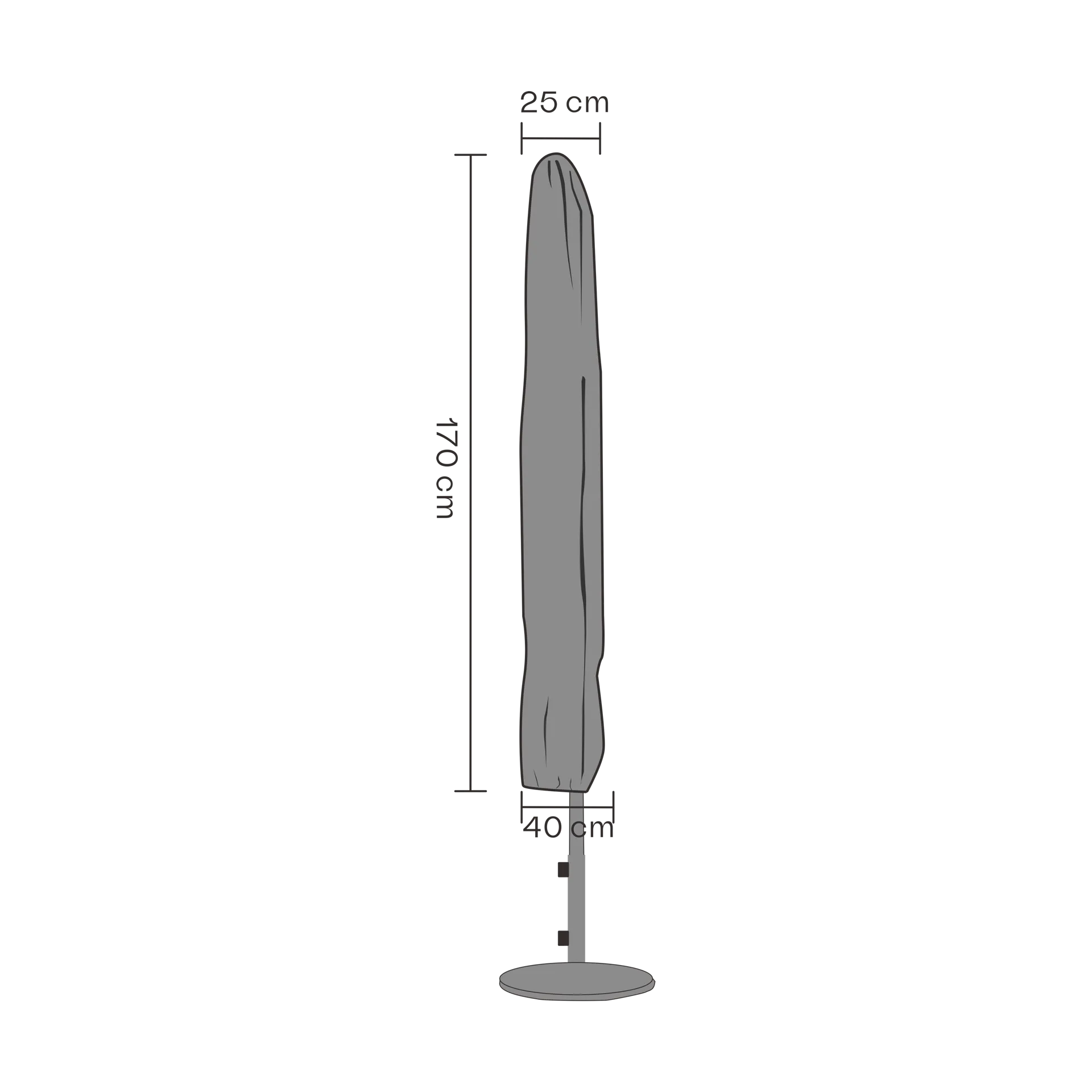 Brafab furniture cover parasol, Black 170 cm Brafab