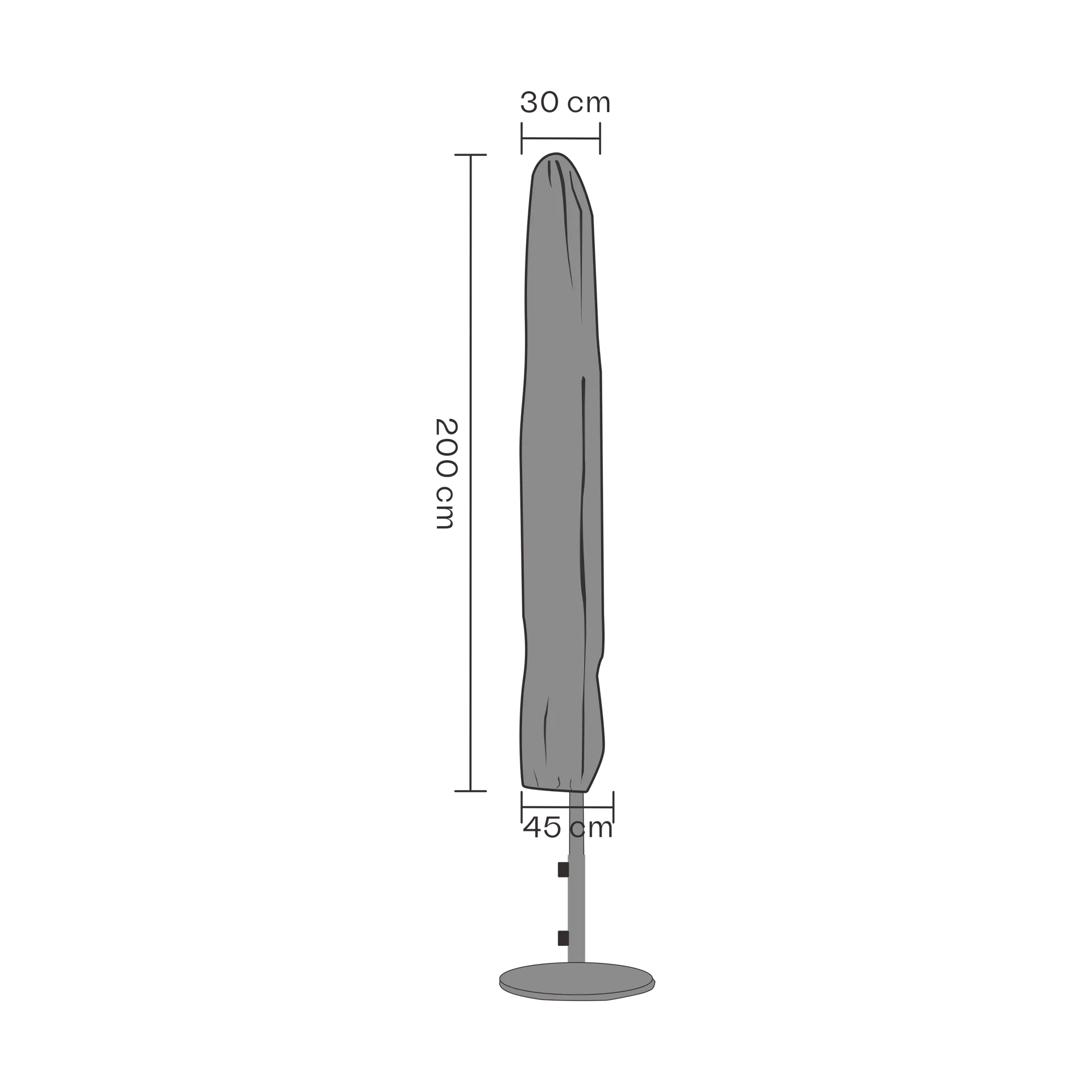 Brafab furniture cover parasol, Black 200 cm Brafab