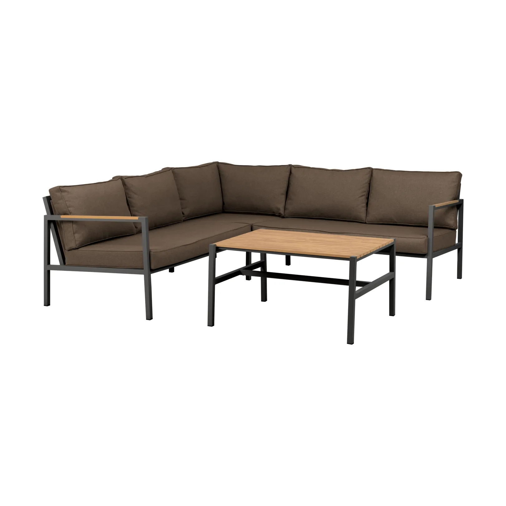 Cap sofa group, Anthracite-brown, 5-seater Brafab