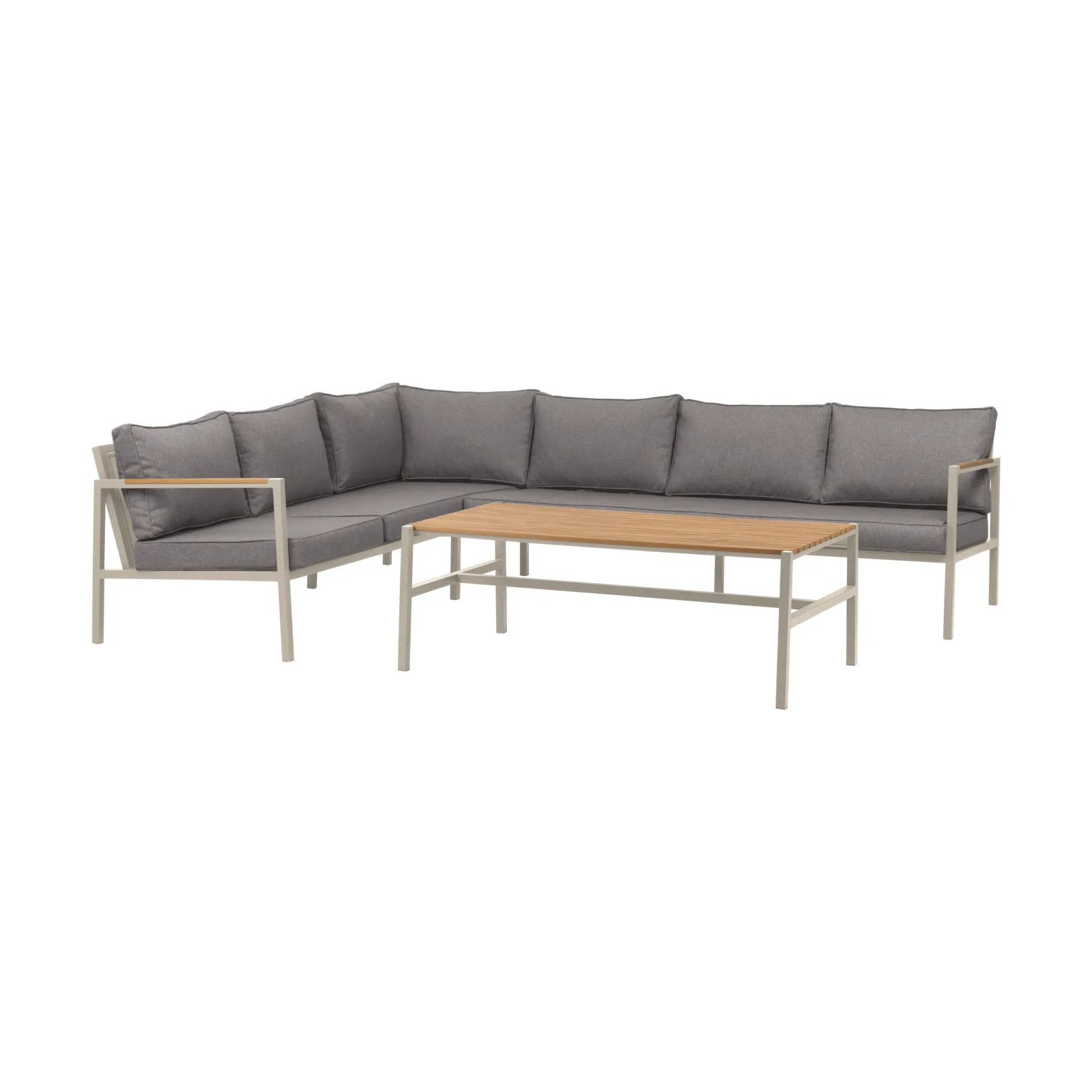 Cap sofa group, Light grey-grey, 6-seater Brafab