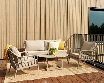 Coleville sofa - Khaki-burlap beige, 3-seater - Brafab