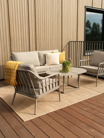 Coleville sofa - Khaki-burlap beige, 3-seater - Brafab