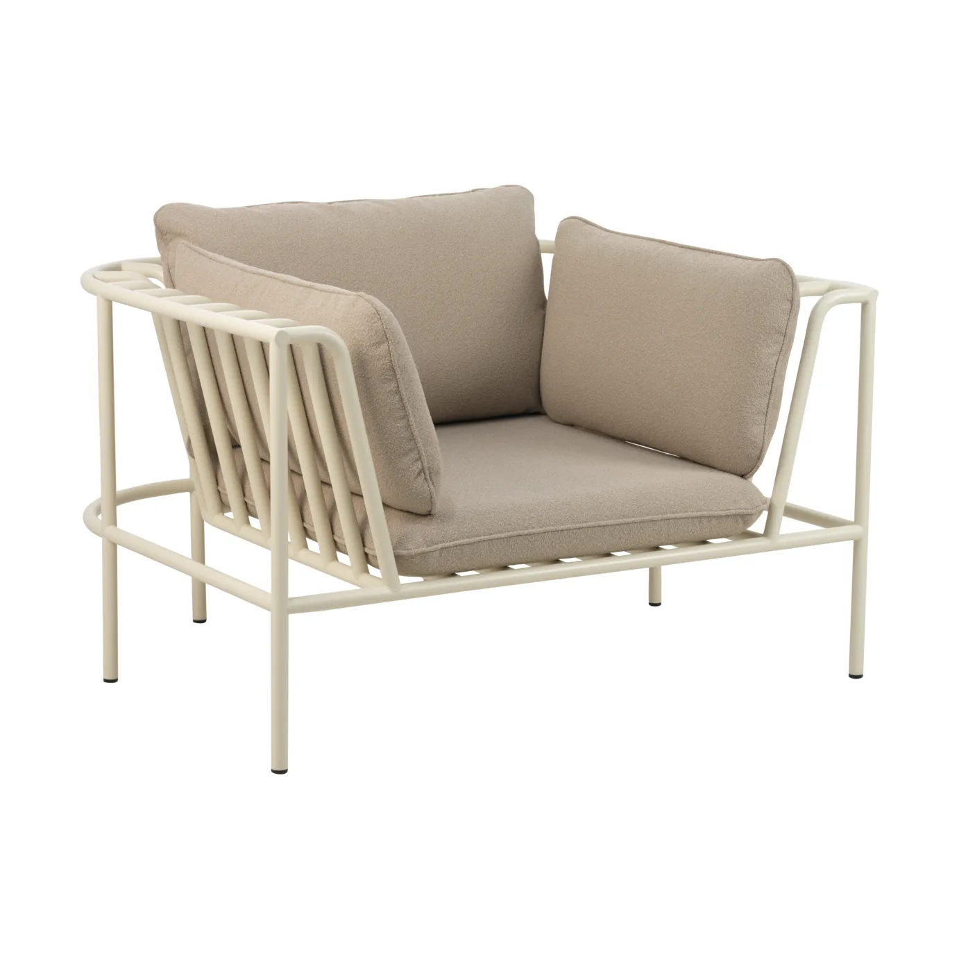Collier armchair, Pearl white-teddy beige Brafab