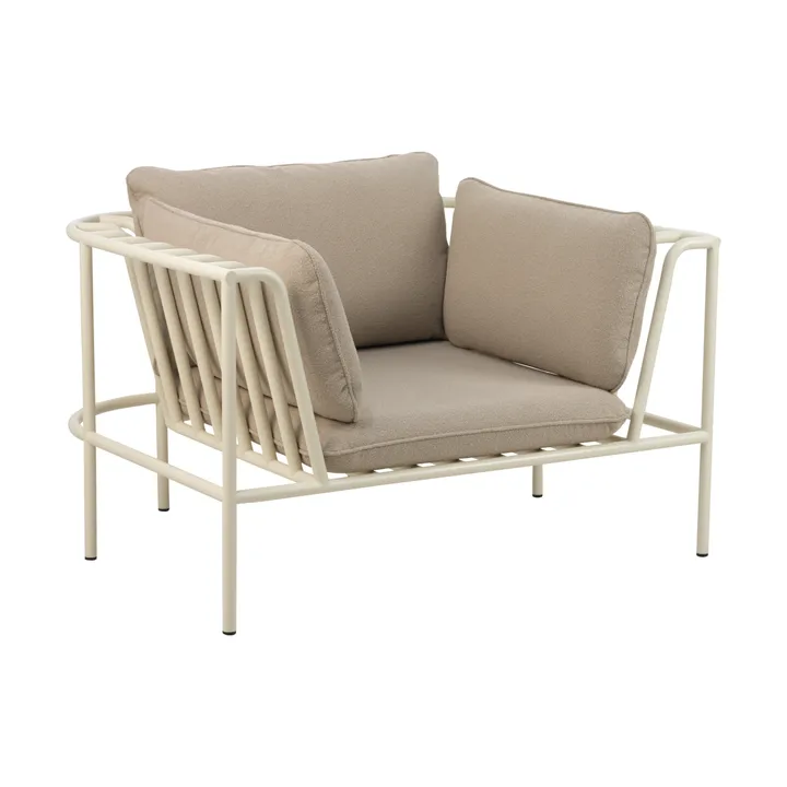 Collier armchair - Pearl white-teddy beige - Brafab
