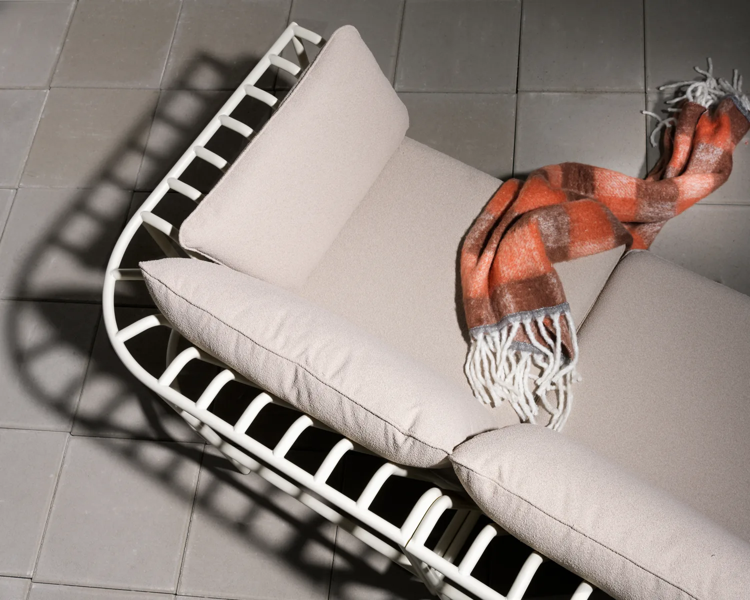 Collier sofa module, Pearl white-teddy beige, middle section Brafab