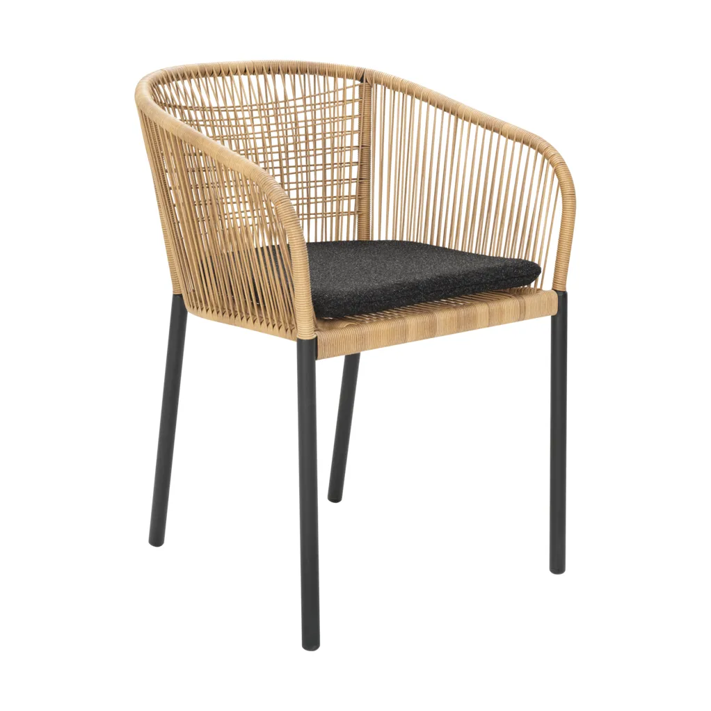 Delta armchair, Black-natural Brafab