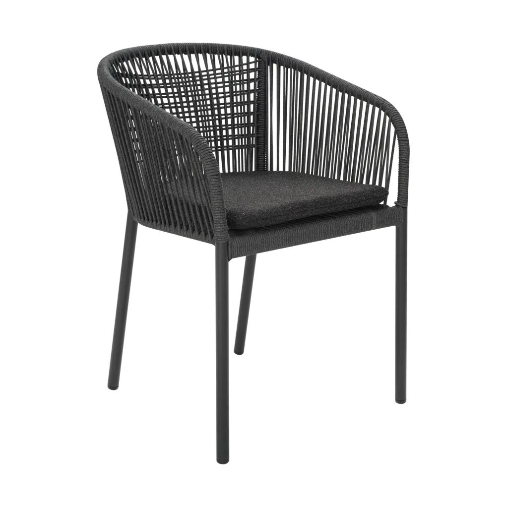 Delta armchair, Black Brafab