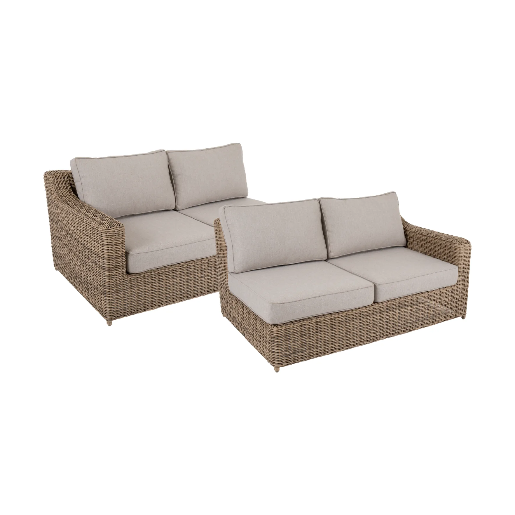 Glendon sofa module, Rustic-beige, right and left end, 2 pieces Brafab