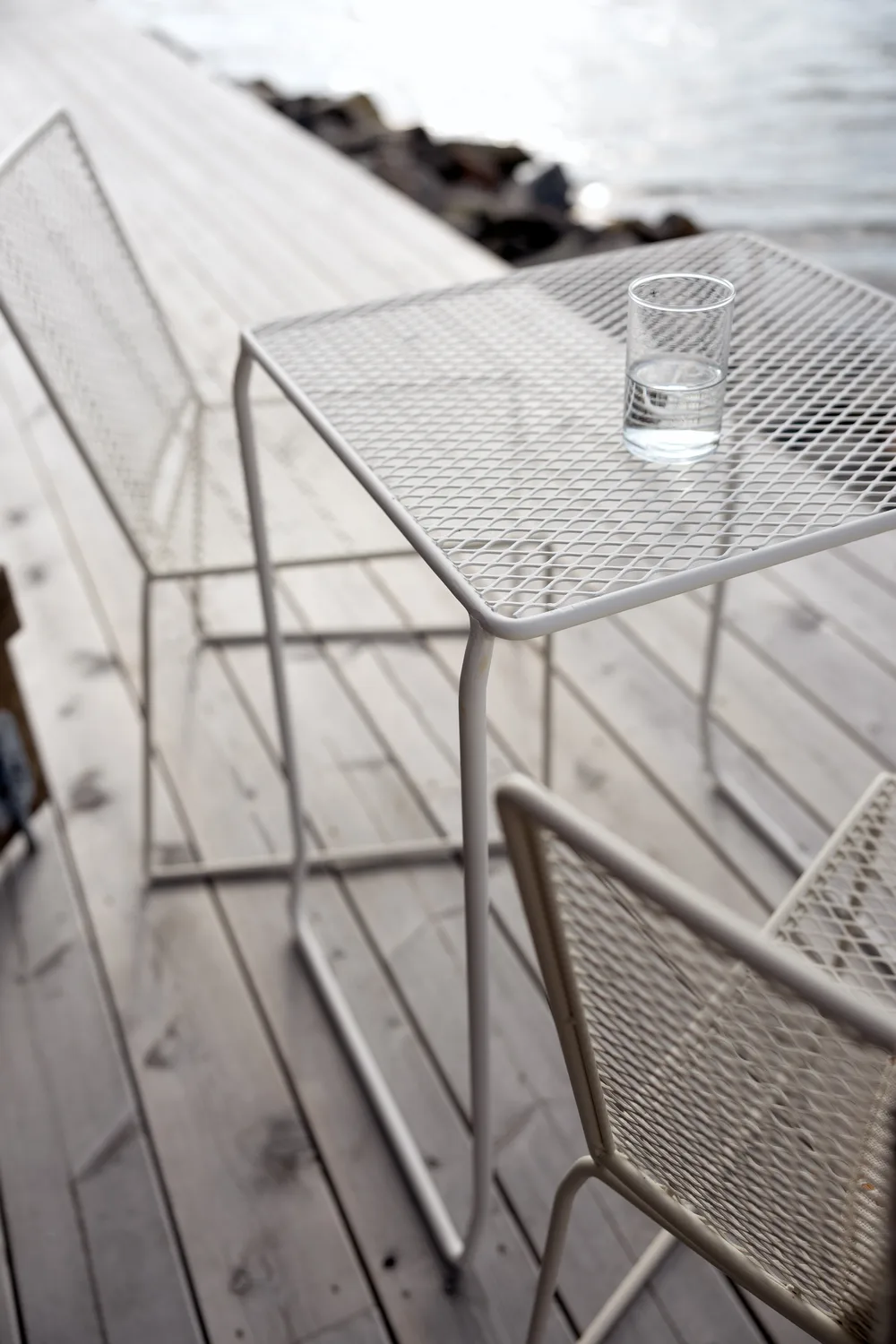 Haru café table, Pearl white, 54x61 cm Brafab