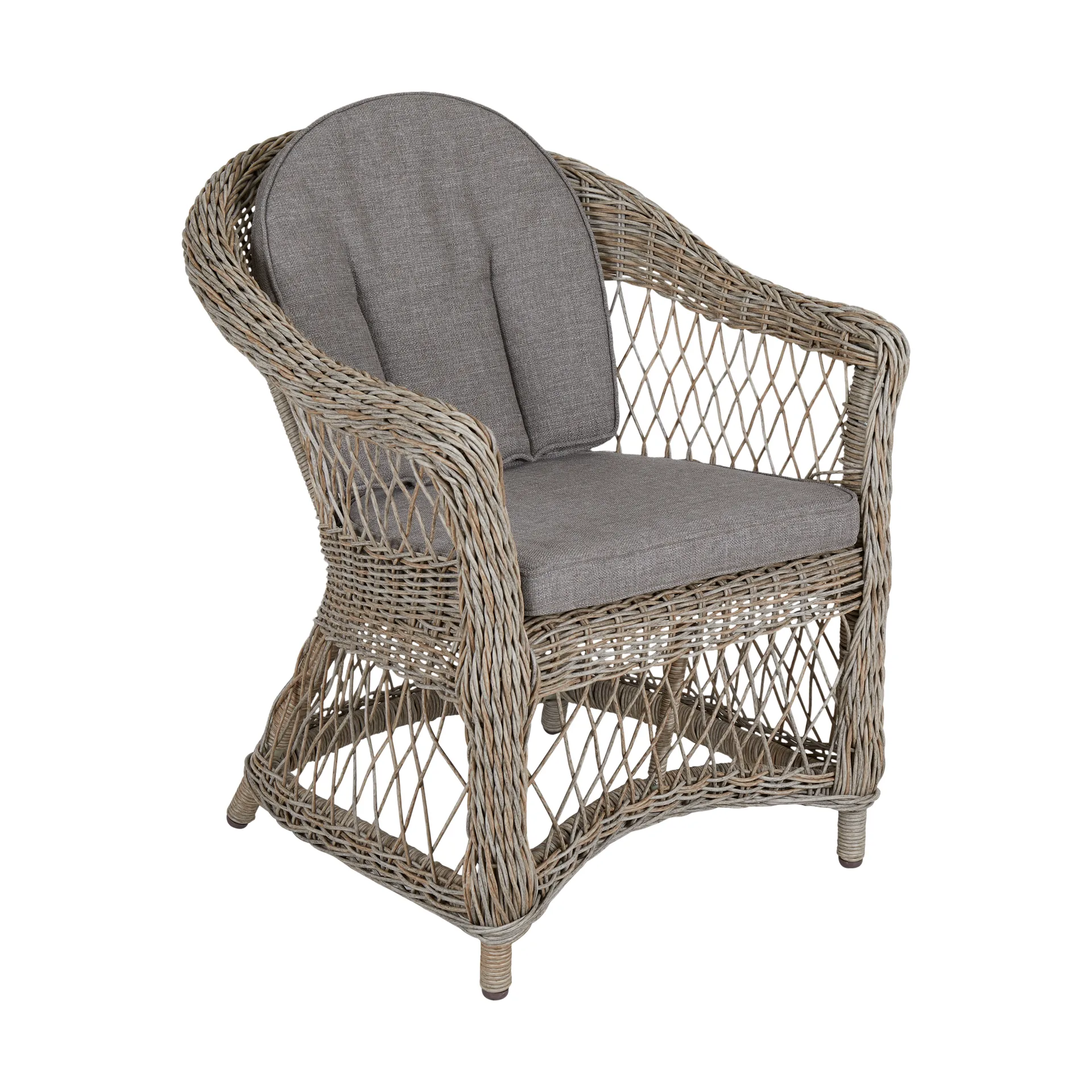 Kamomill armchair with seat and back cushion, Beige-sand Brafab