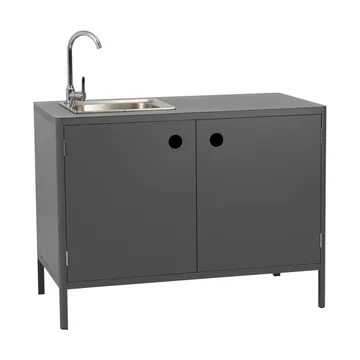 Kelia outdoor kitchen base cabinet with sink - Anthracite, 121x90x64 cm - Brafab
