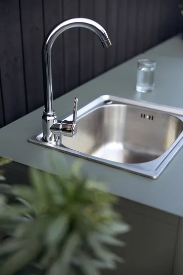 Kelia outdoor kitchen bench with shelves - Anthracite, 121x91x64 cm - Brafab