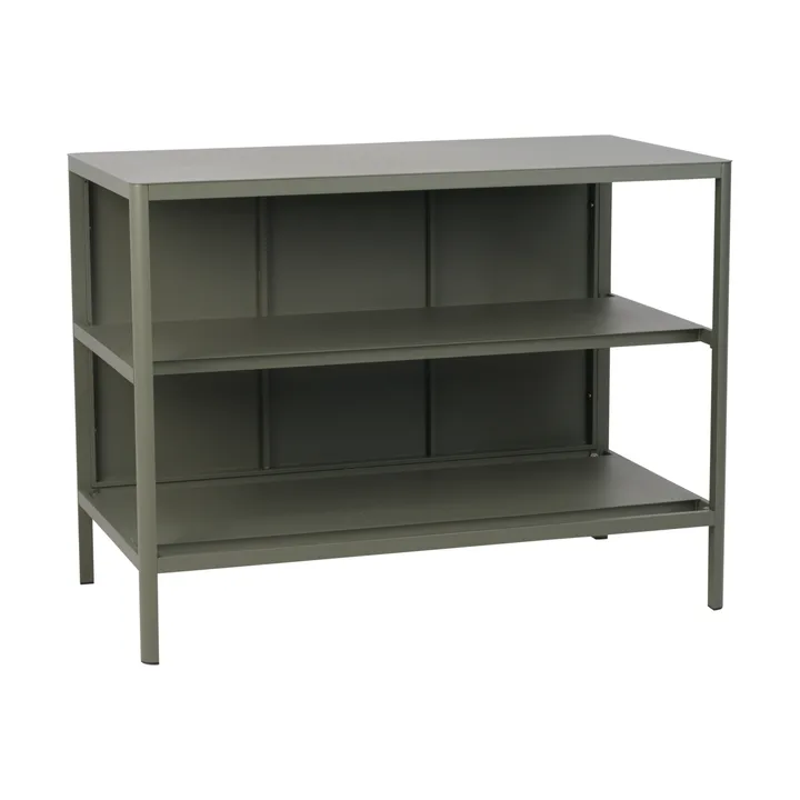 Kelia outdoor kitchen bench with shelves - Nordic green, 121x91x64 cm - Brafab