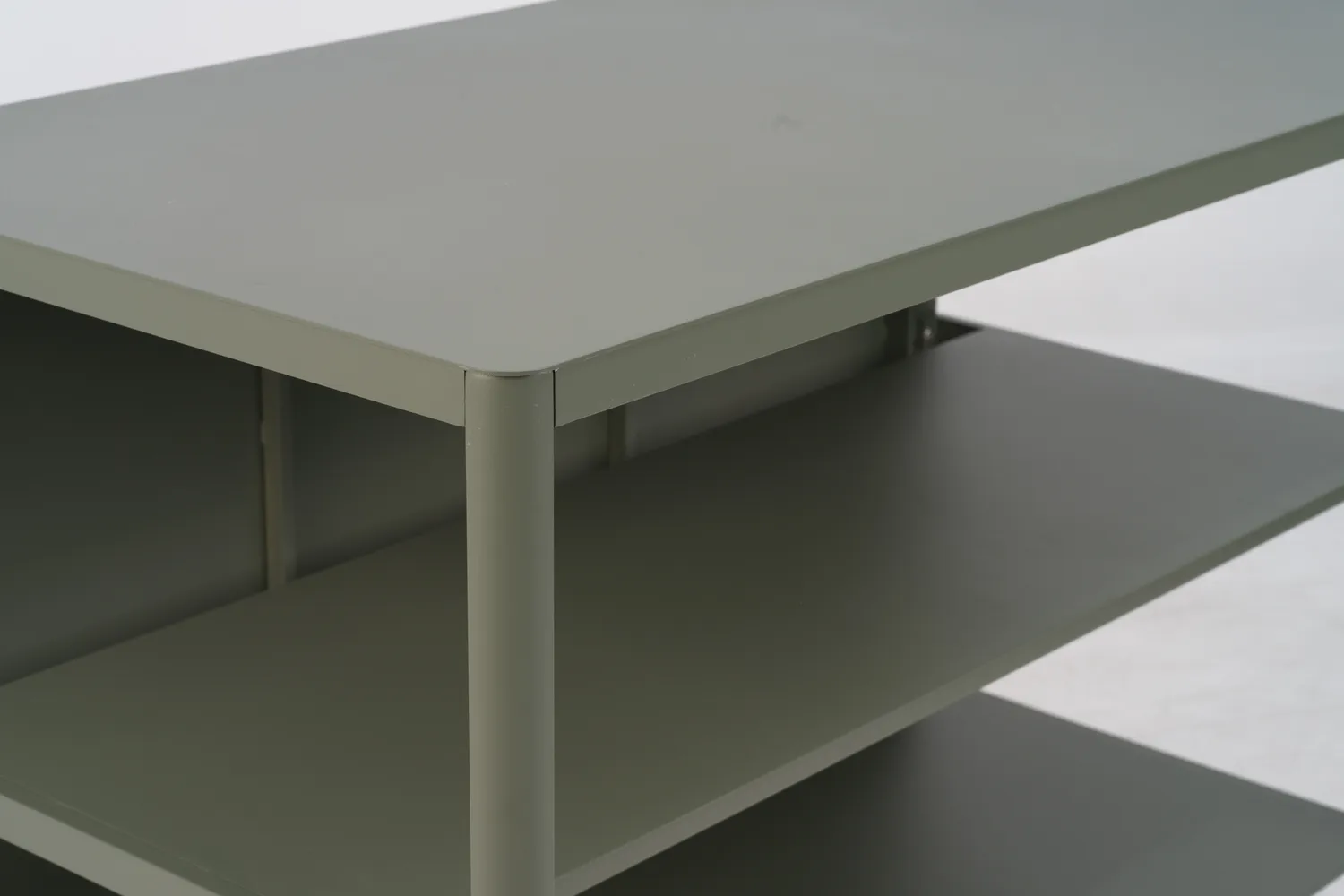 Kelia outdoor kitchen bench with shelves, Nordic green, 121x91x64 cm Brafab