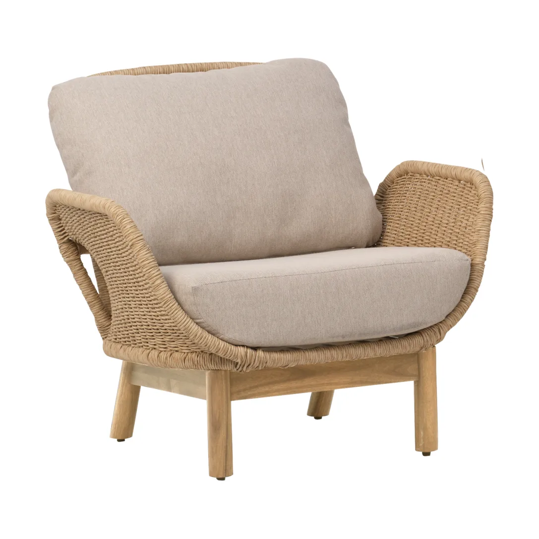 Lily armchair, Twist straw-plush wheat Brafab