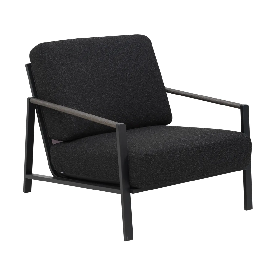 Lyra armchair, Black-teddy black Brafab
