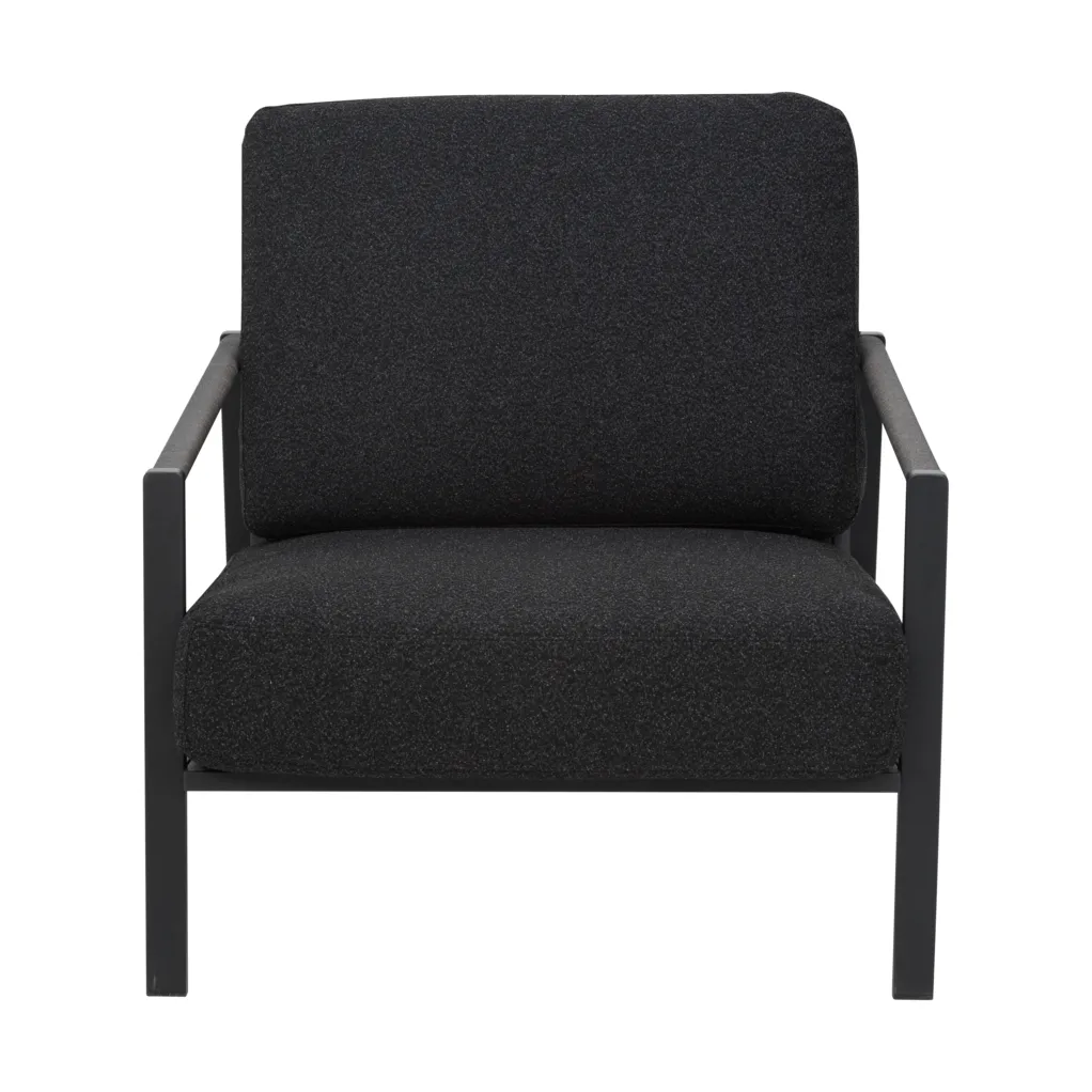 Lyra armchair, Black-teddy black Brafab