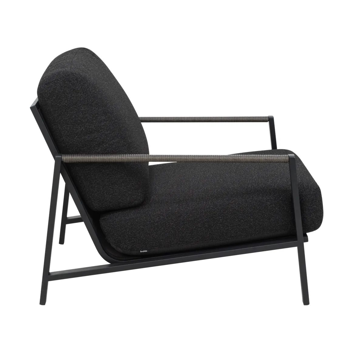 Lyra armchair, Black-teddy black Brafab